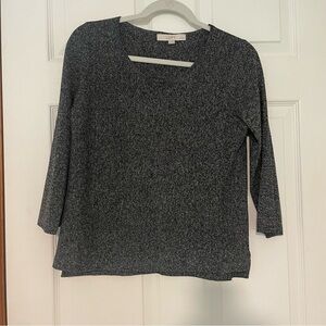 LOFT Black and White Knit Top
